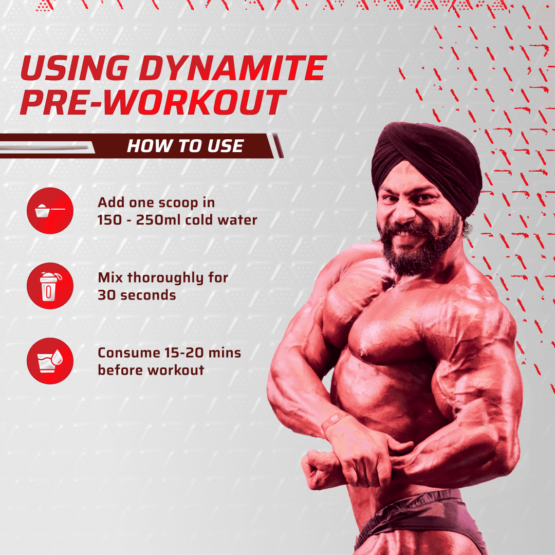 Dynamite Pre-Workout Caffeine Free (195g, 15 Servs) | Aam Panna