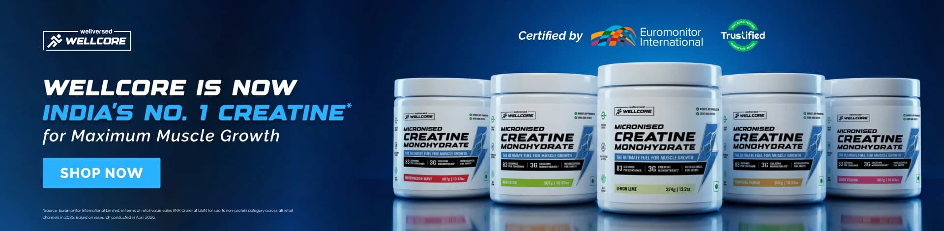 Wellcore Creatine - All Flavours - India's No.1
